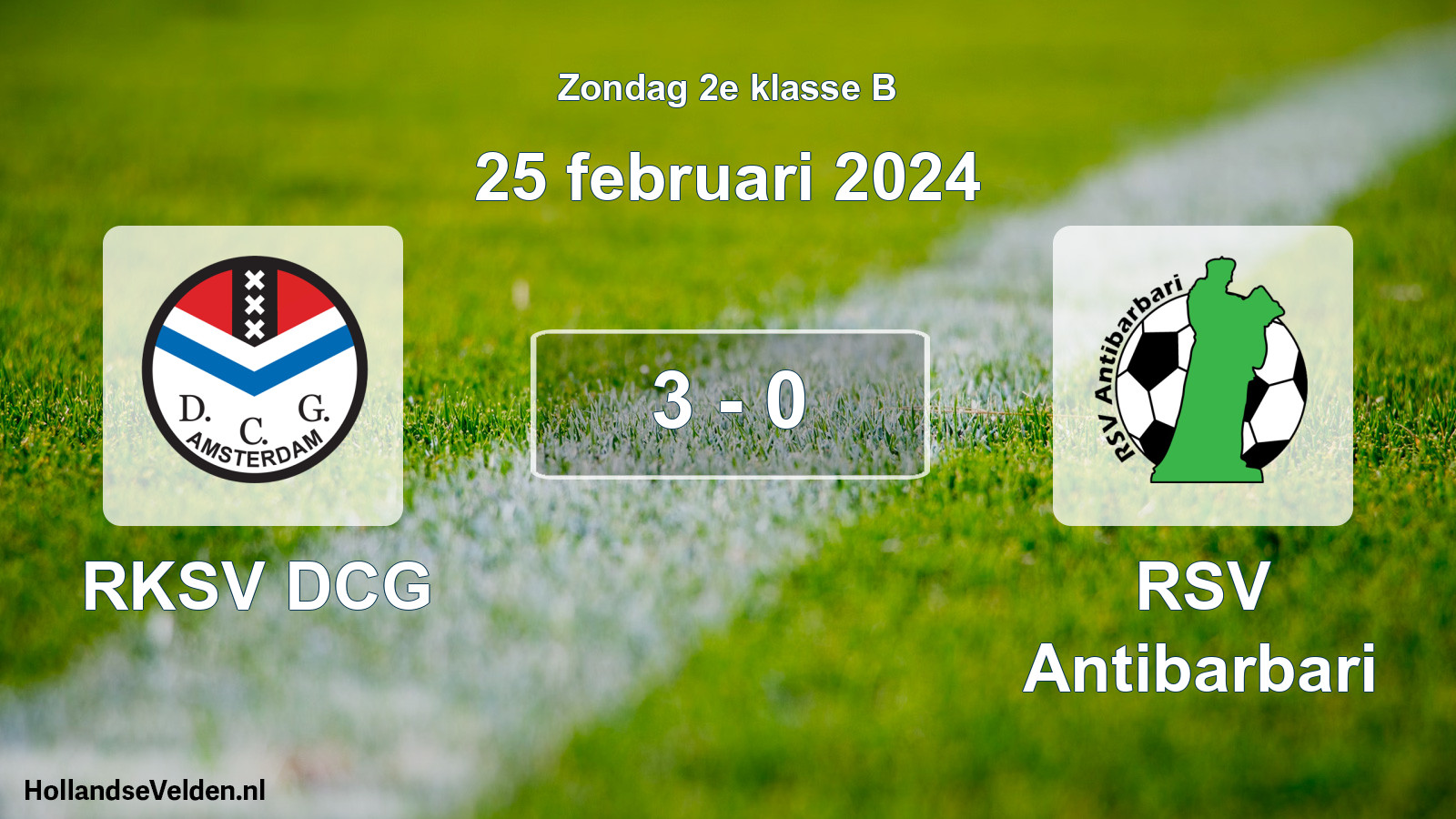 Total number of matches played: RKSV DCG - RSV Antibarbari 3 - 0 (25 February 2024)