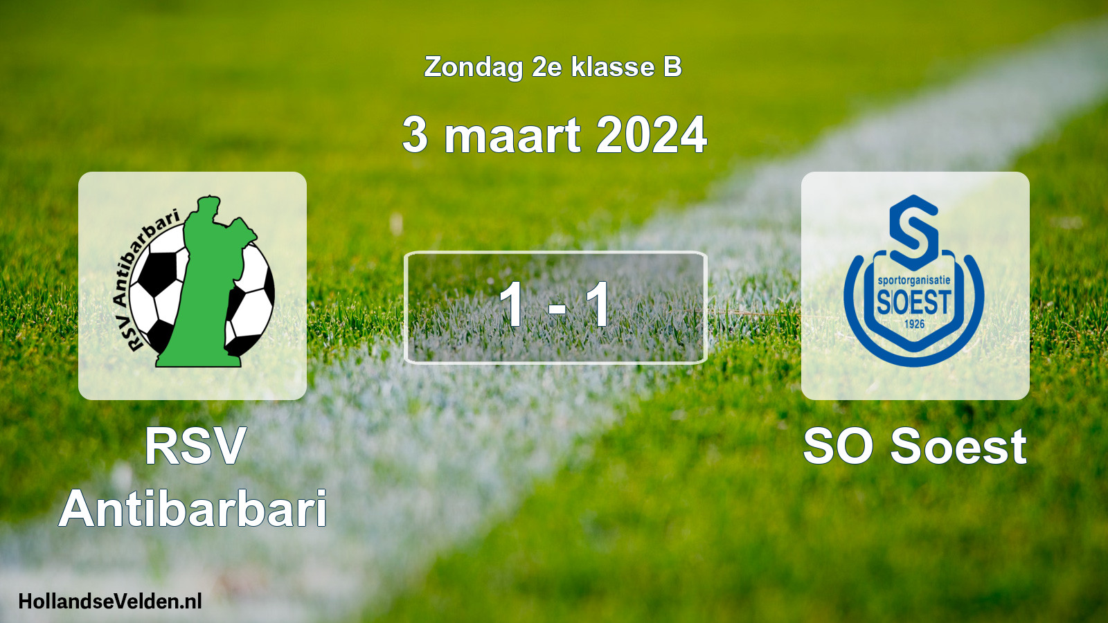 Total number of matches played: RSV Antibarbari - SO Soest 1 - 1 (3 March 2024)