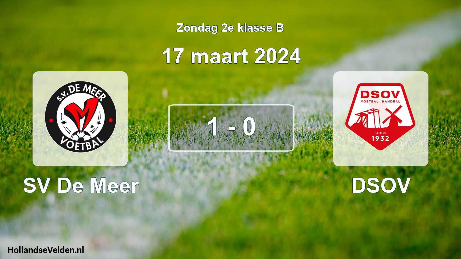 Total number of matches played: SV De Meer - DSOV 1 - 0 (17 March 2024)