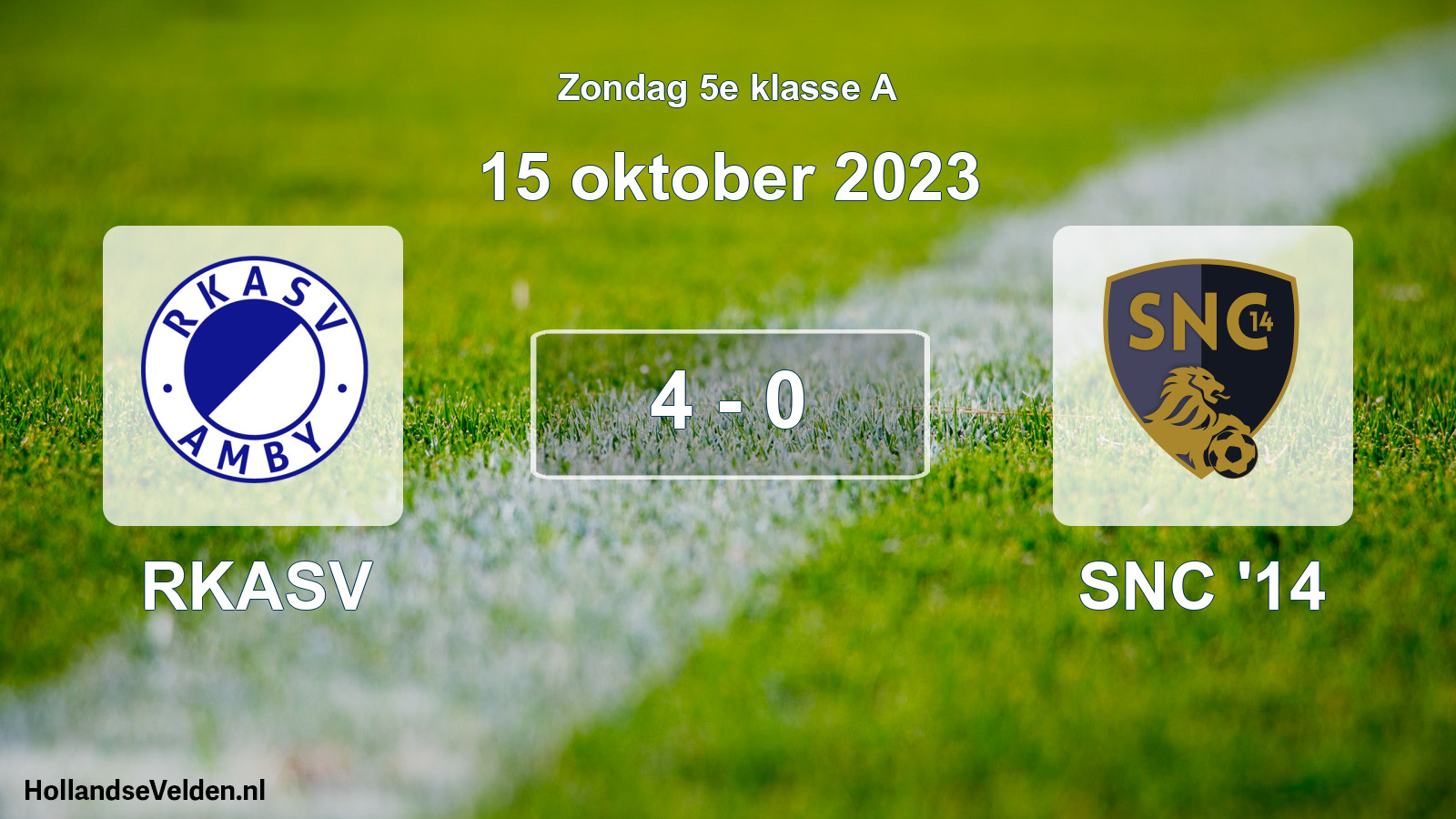 Total number of matches played: RKASV - SNC '14 4 - 0 (15 October 2023)