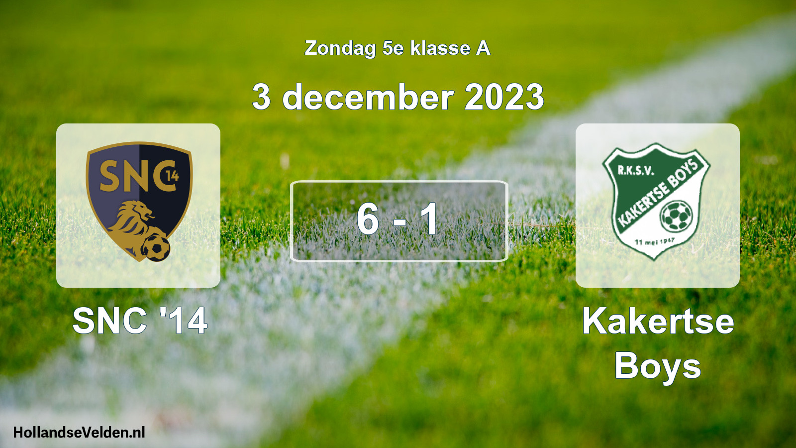 Total number of matches played: SNC '14 - Kakertse Boys 6 - 1 (3 December 2023)