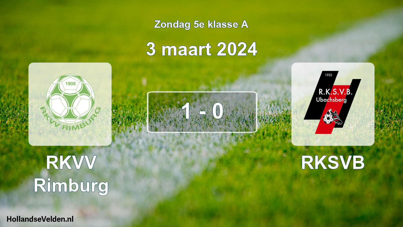 Total number of matches played: RKVV Rimburg - RKSVB 1 - 0 (3 March 2024)