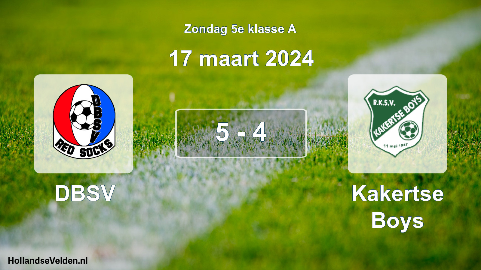 Total number of matches played: DBSV - Kakertse Boys 5 - 4 (17 March 2024)