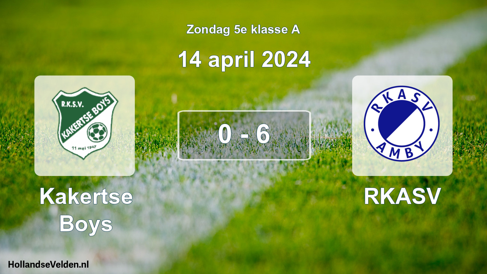 Total number of matches played: Kakertse Boys - RKASV 0 - 6 (14 April 2024)