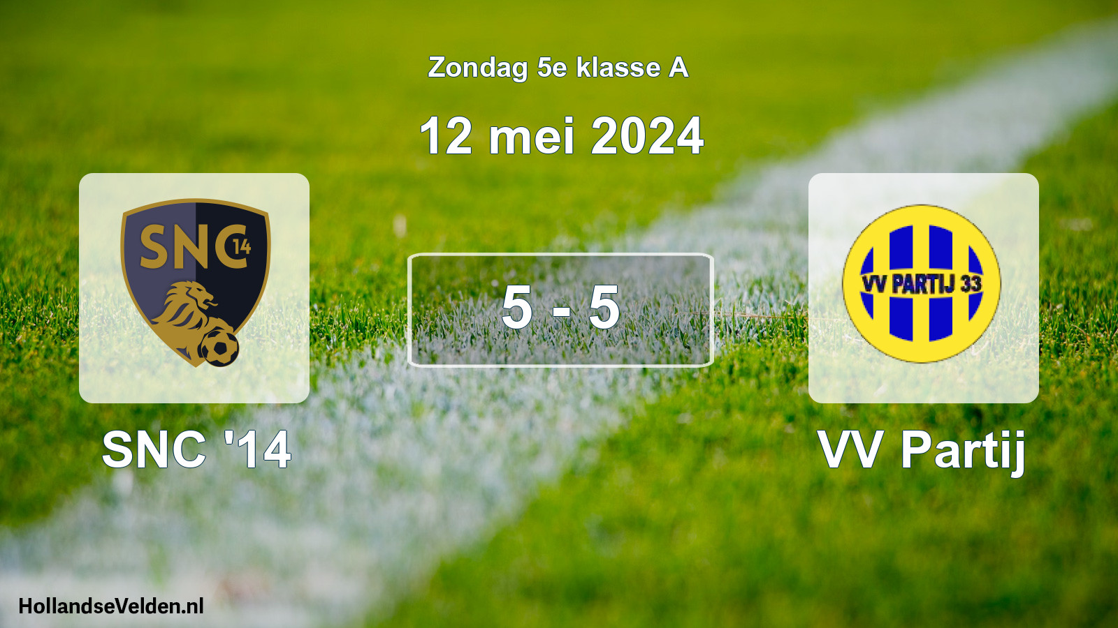 Total number of matches played: SNC '14 - VV Partij 5 - 5 (12 May 2024)