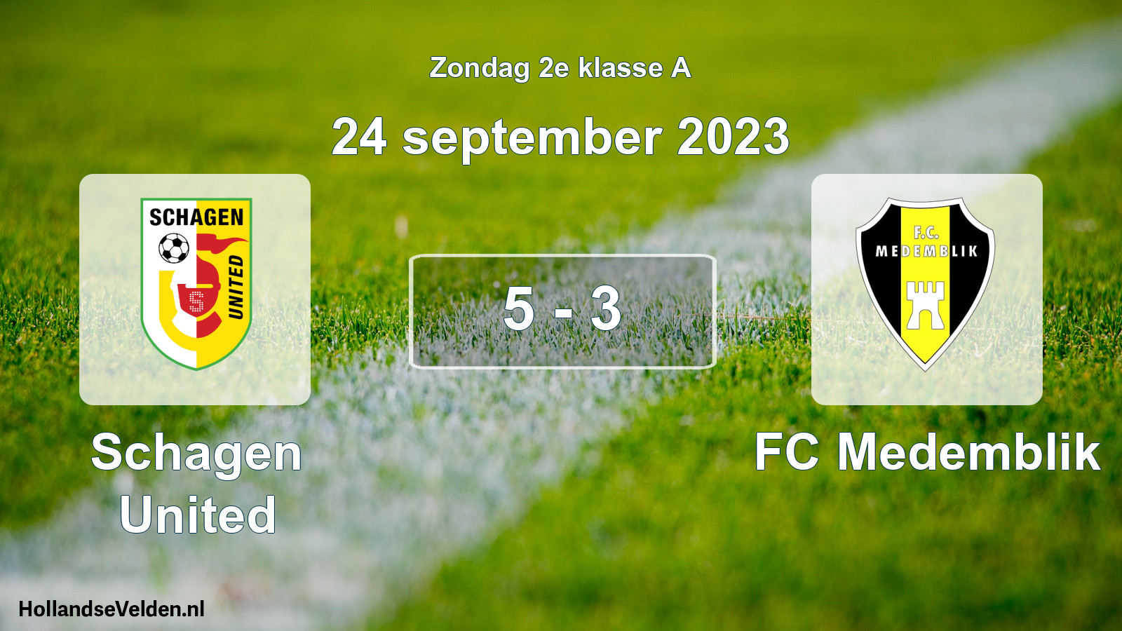Total number of matches played: Schagen United - FC Medemblik 5 - 3 (24 September 2023)