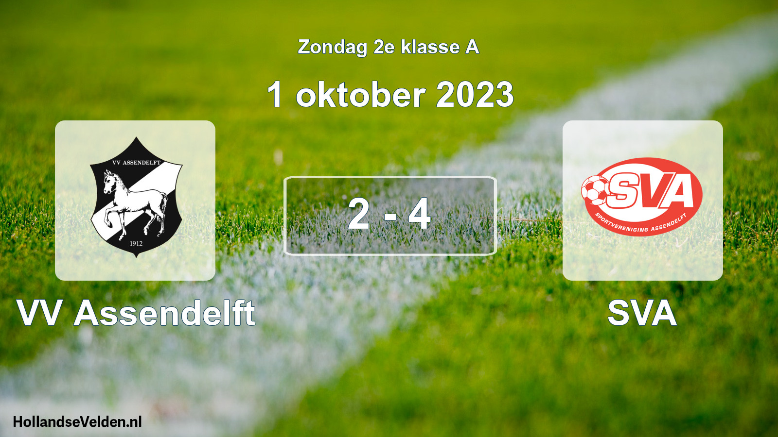 Total number of matches played: VV Assendelft - SVA 2 - 4 (1 October 2023)