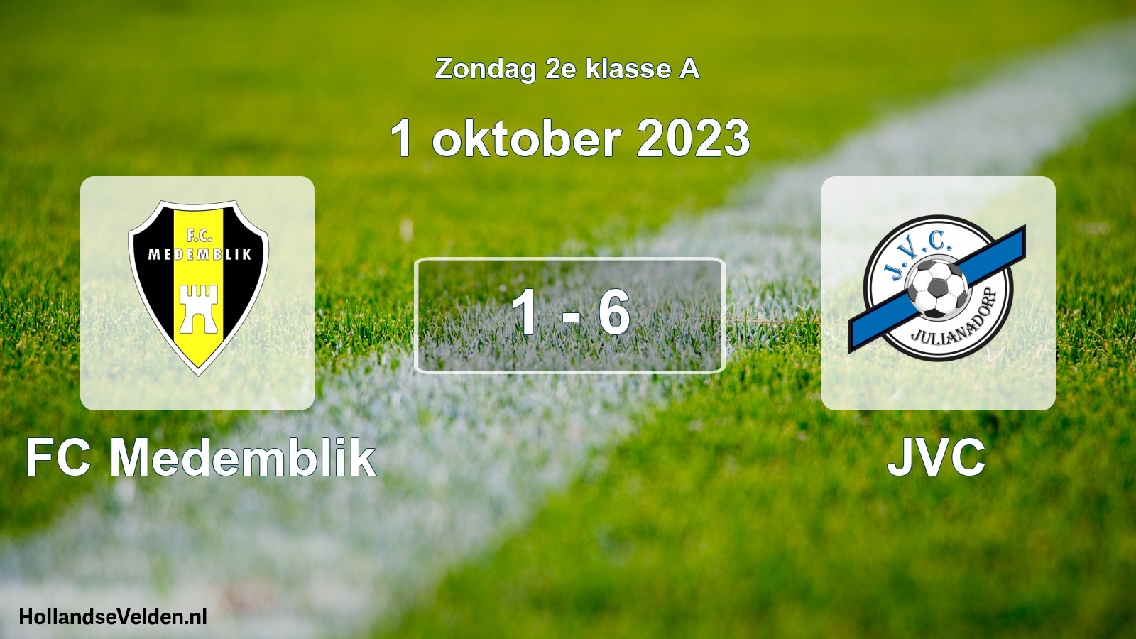 Total number of matches played: FC Medemblik - JVC 1 - 6 (1 October 2023)