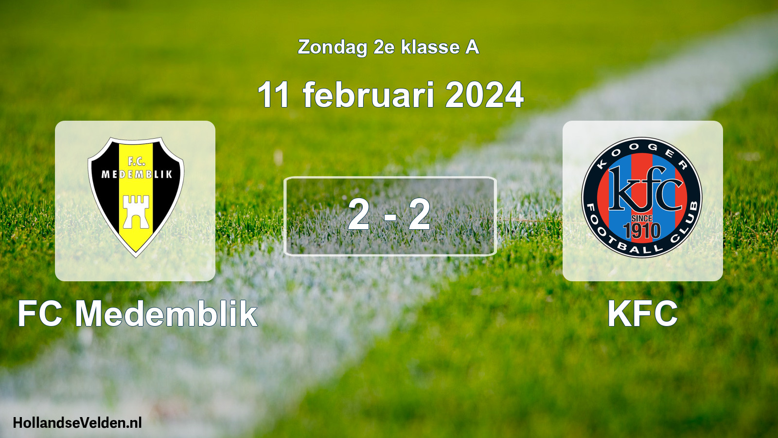 Total number of matches played: FC Medemblik - KFC 2 - 2 (11 February 2024)
