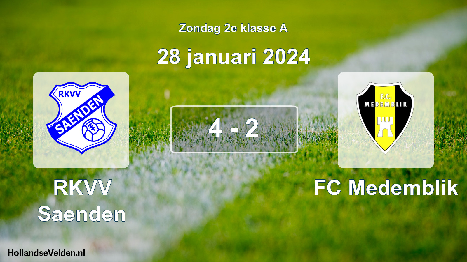 Total number of matches played: RKVV Saenden - FC Medemblik 4 - 2 (28 January 2024)