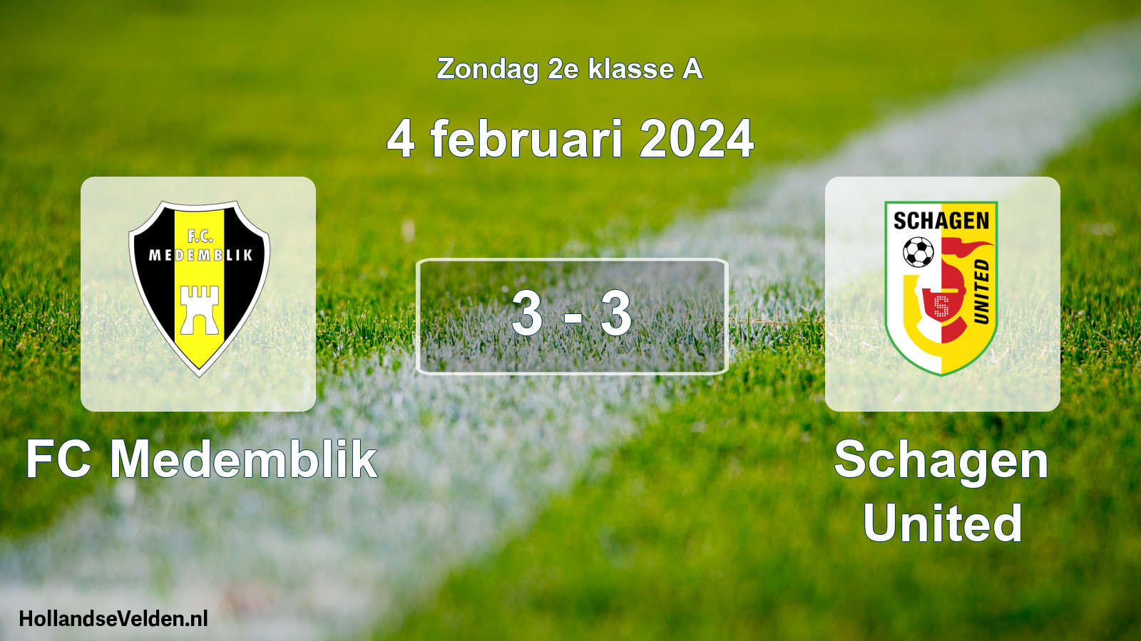 Total number of matches played: FC Medemblik - Schagen United 3 - 3 (4 February 2024)