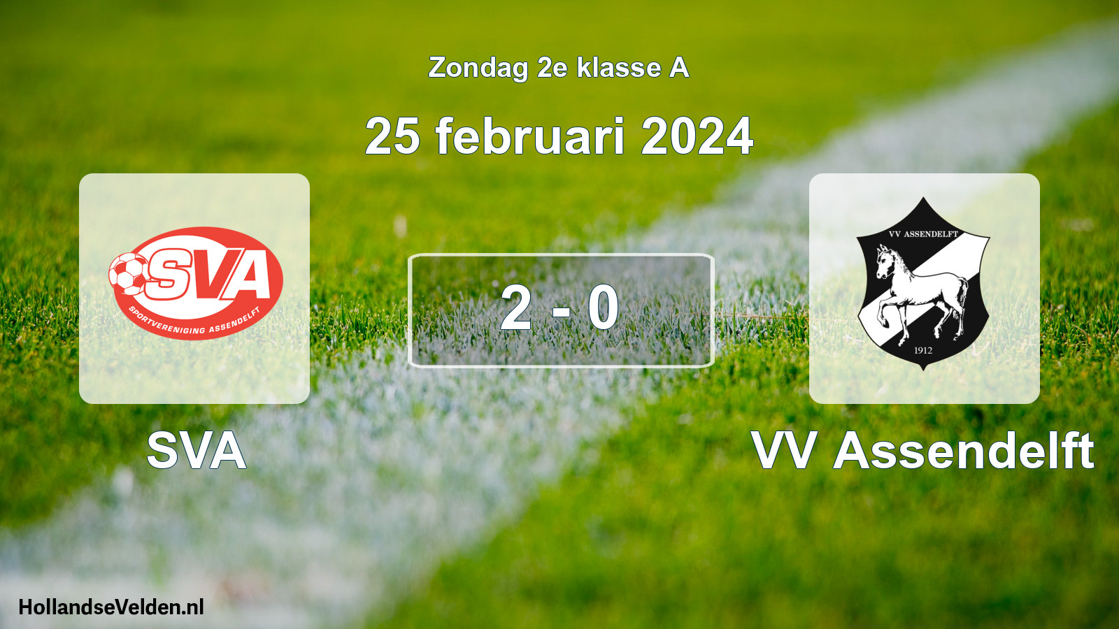 Total number of matches played: SVA - VV Assendelft 2 - 0 (25 February 2024)