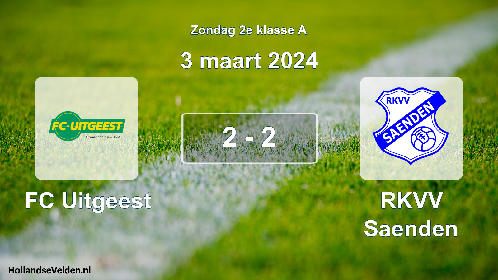 Total number of matches played: FC Uitgeest - RKVV Saenden 2 - 2 (3 March 2024)