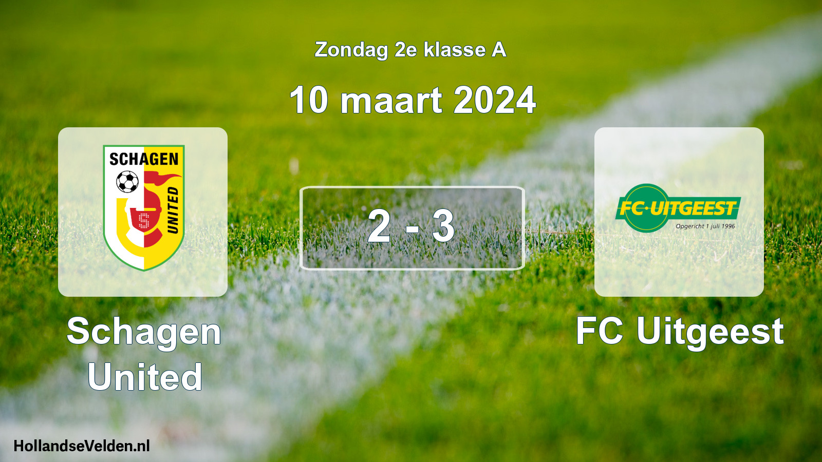 Total number of matches played: Schagen United - FC Uitgeest 2 - 3 (10 March 2024)