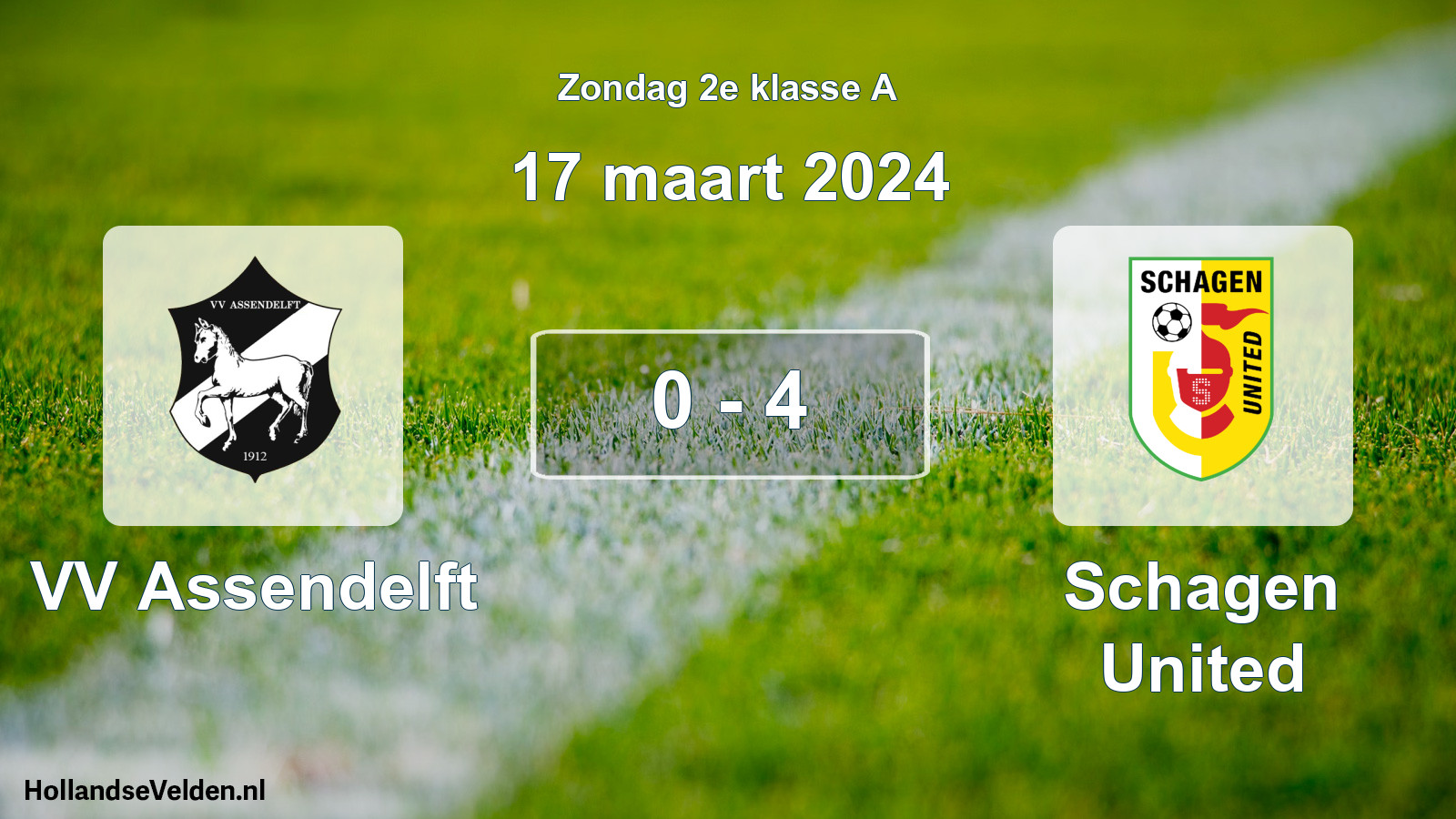 Total number of matches played: VV Assendelft - Schagen United 0 - 4 (17 March 2024)