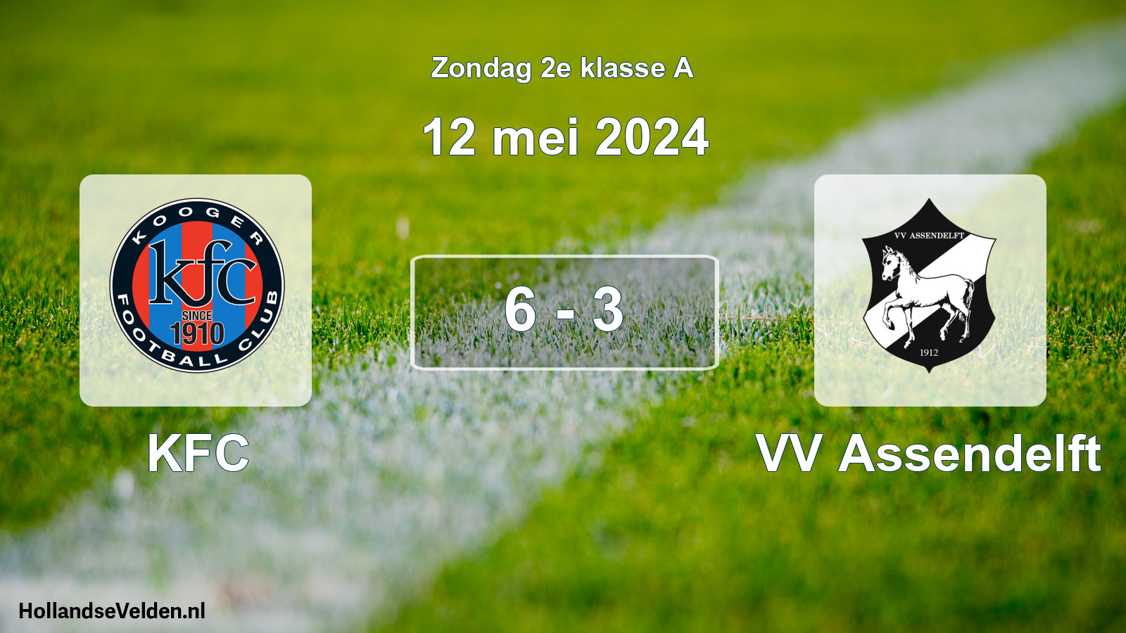 Total number of matches played: KFC - VV Assendelft 6 - 3 (12 May 2024)