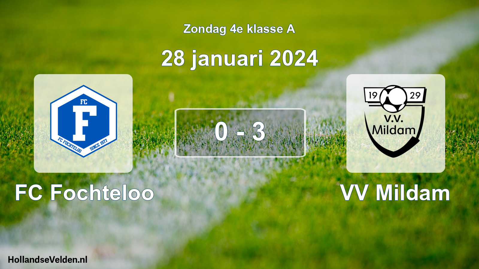 Total number of matches played: FC Fochteloo - VV Mildam 0 - 3 (28 January 2024)