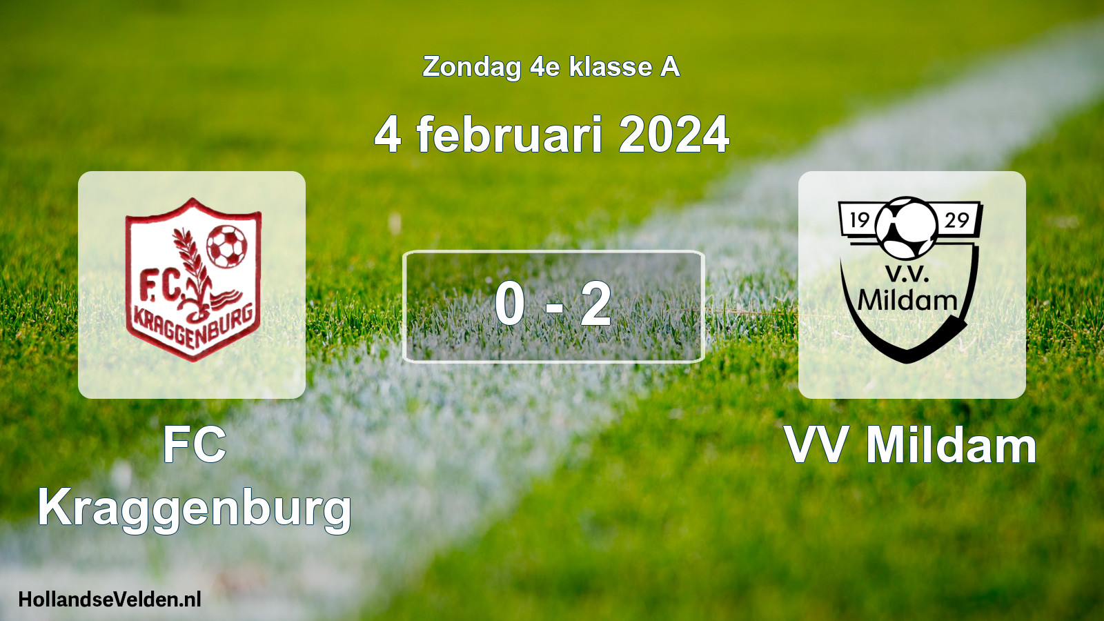 Total number of matches played: FC Kraggenburg - VV Mildam 0 - 2 (4 February 2024)