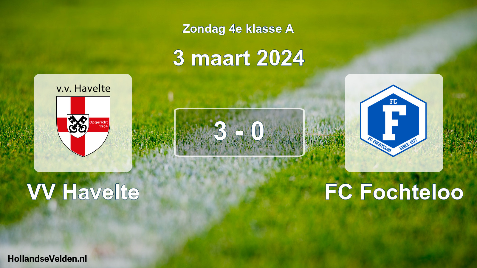Total number of matches played: VV Havelte - FC Fochteloo 3 - 0 (3 March 2024)