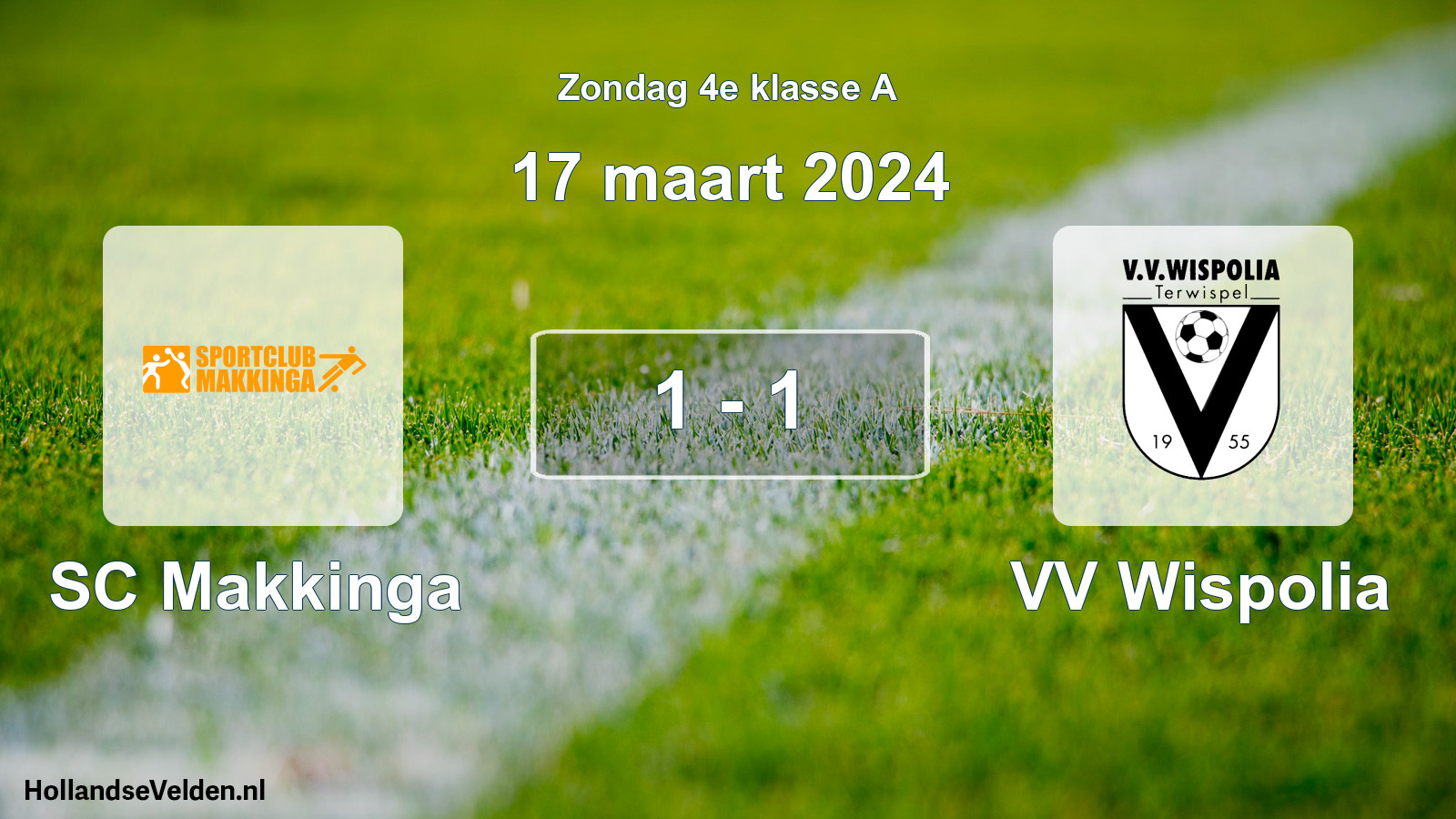 Total number of matches played: SC Makkinga - VV Wispolia 1 - 1 (17 March 2024)
