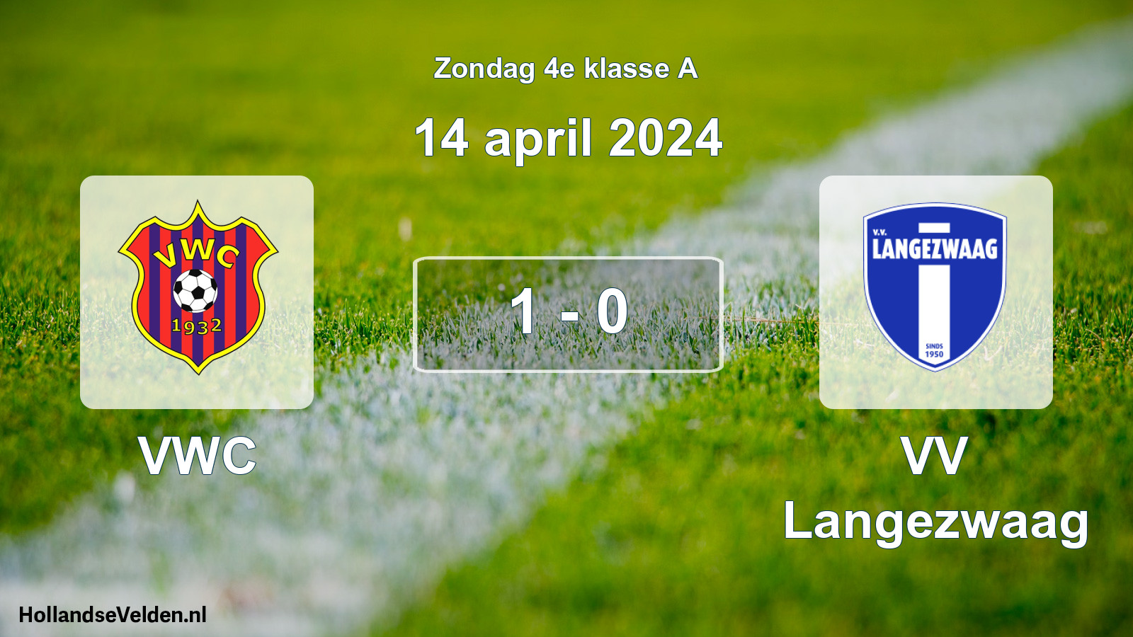 Total number of matches played: VWC - VV Langezwaag 1 - 0 (14 April 2024)