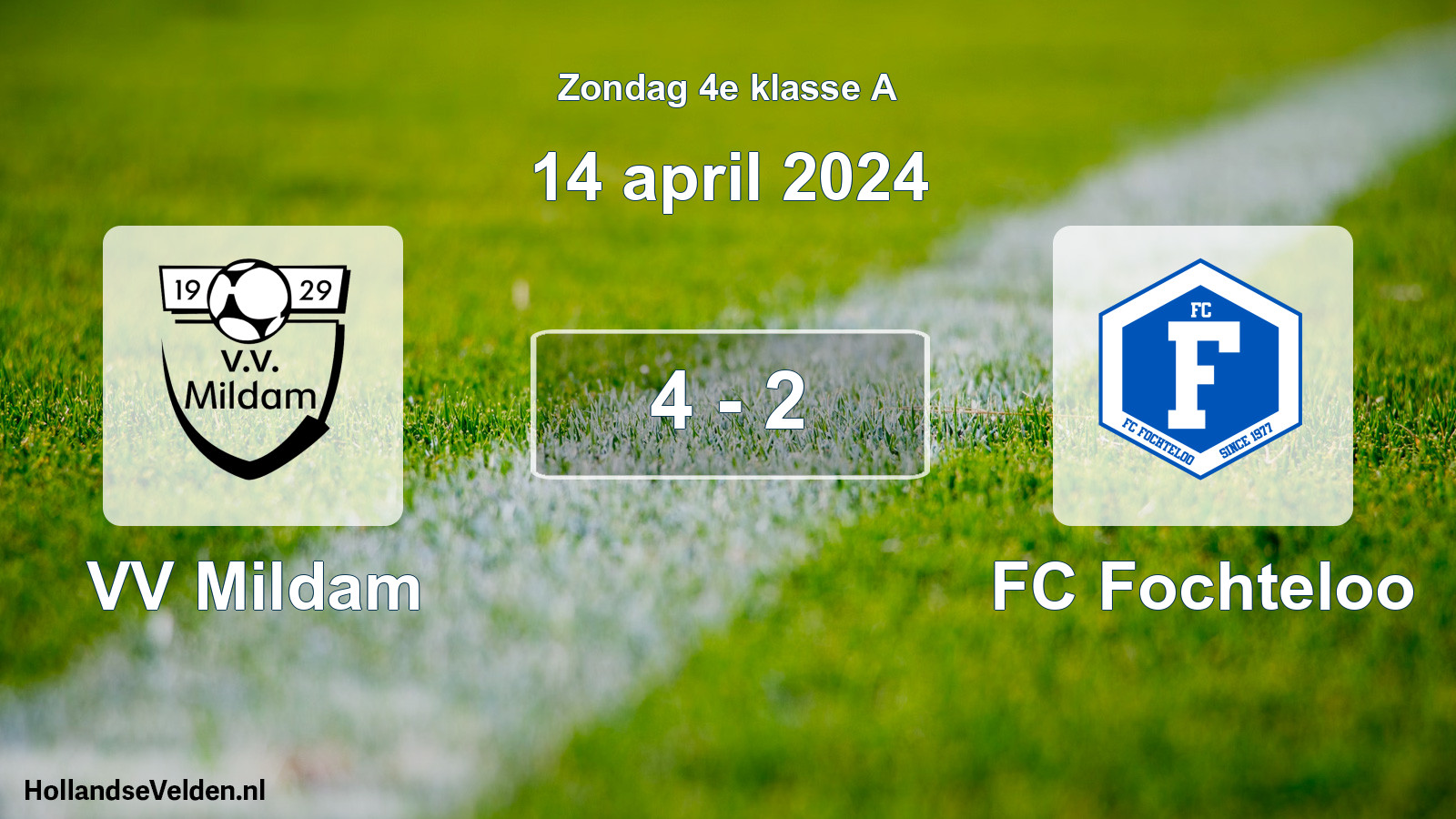 Total number of matches played: VV Mildam - FC Fochteloo 4 - 2 (14 April 2024)