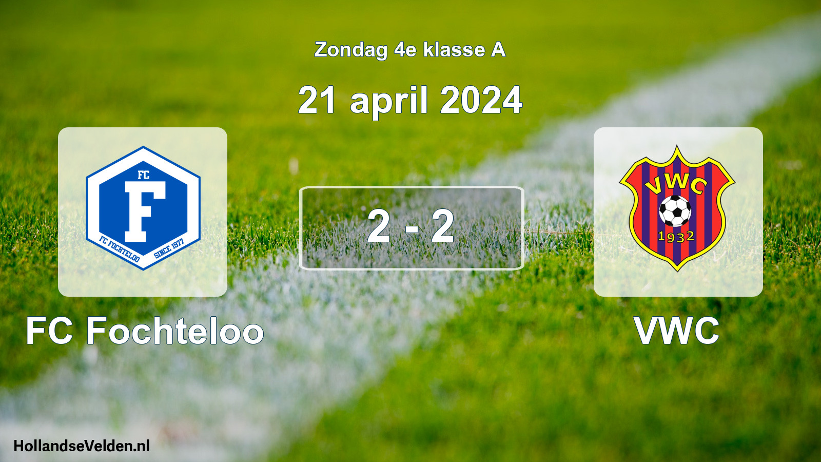Total number of matches played: FC Fochteloo - VWC 2 - 2 (21 April 2024)