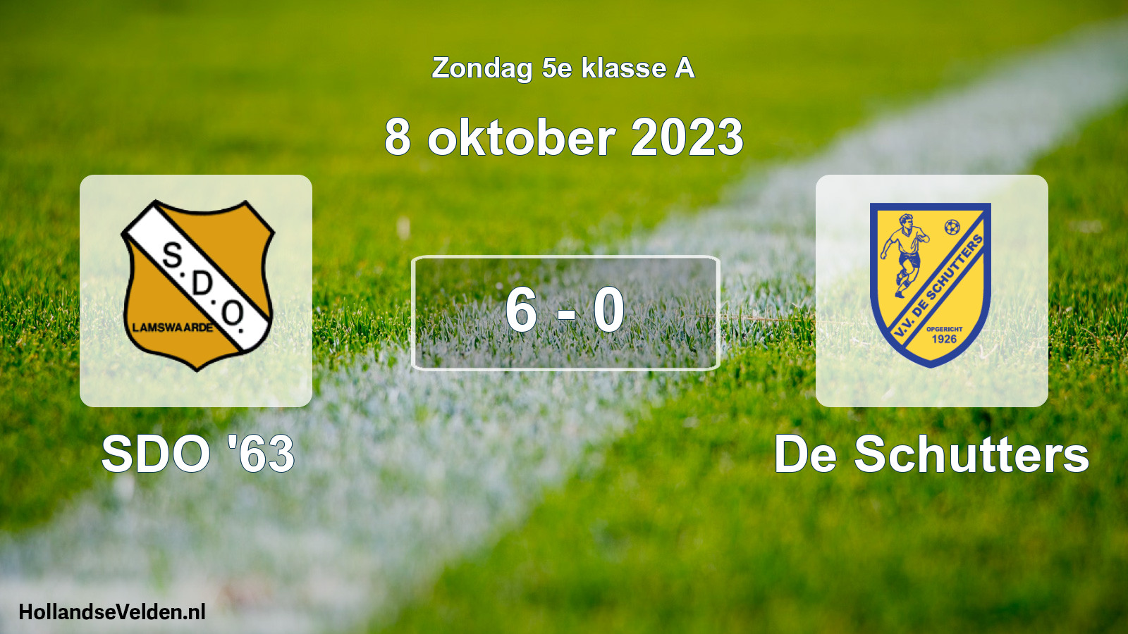 Total number of matches played: SDO '63 - De Schutters 6 - 0 (8 October 2023)