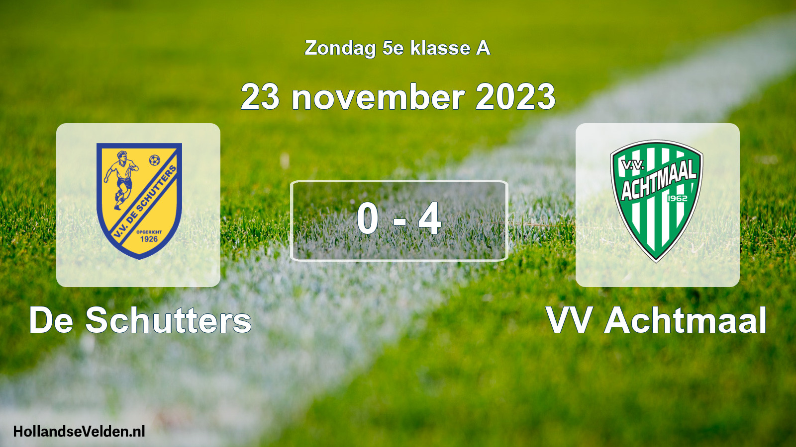 Total number of matches played: De Schutters - VV Achtmaal 0 - 4 (23 November 2023)