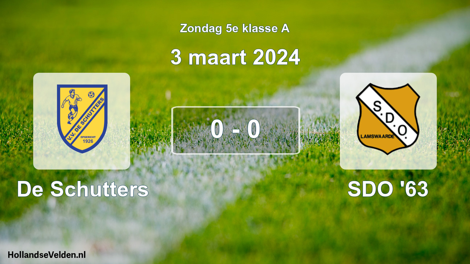 Total number of matches played: De Schutters - SDO '63 0 - 0 (3 March 2024)