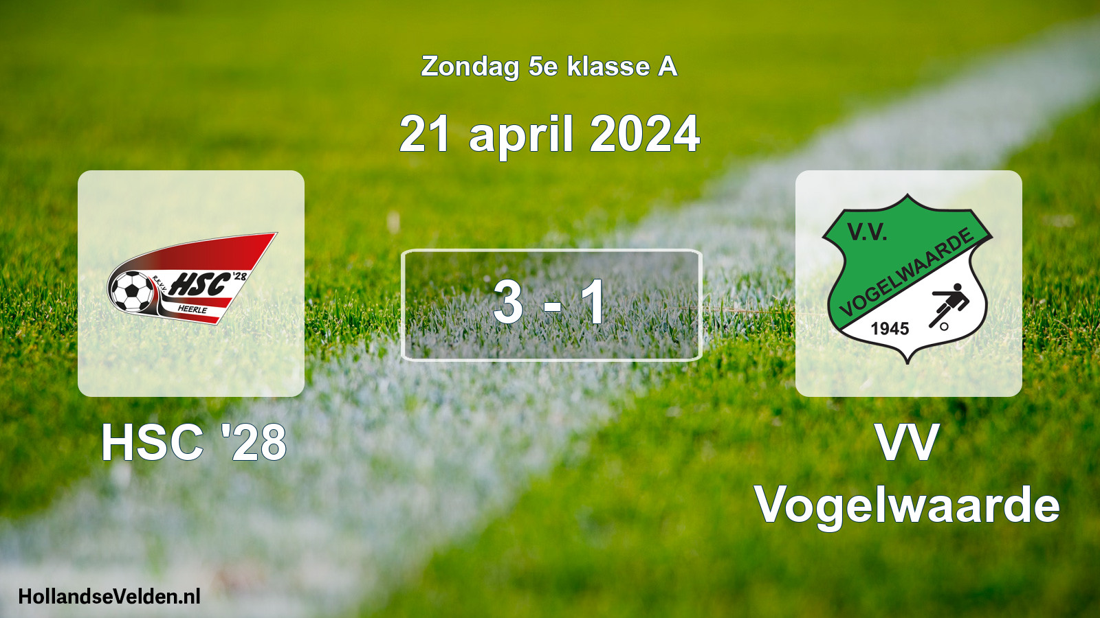 Total number of matches played: HSC '28 - VV Vogelwaarde 3 - 1 (21 April 2024)