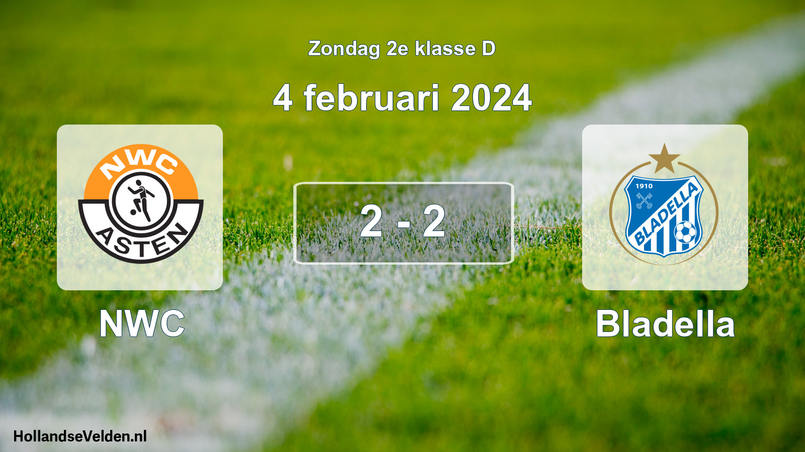 Total number of matches played: NWC - Bladella 2 - 2 (4 February 2024)