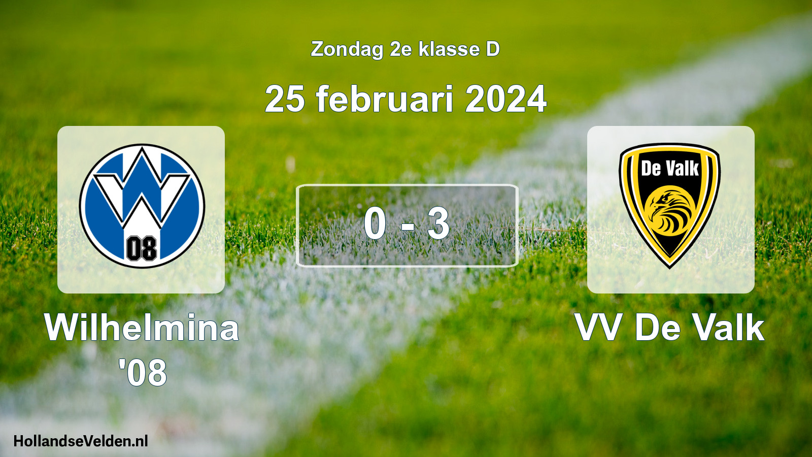 Total number of matches played: Wilhelmina '08 - VV De Valk 0 - 3 (25 February 2024)