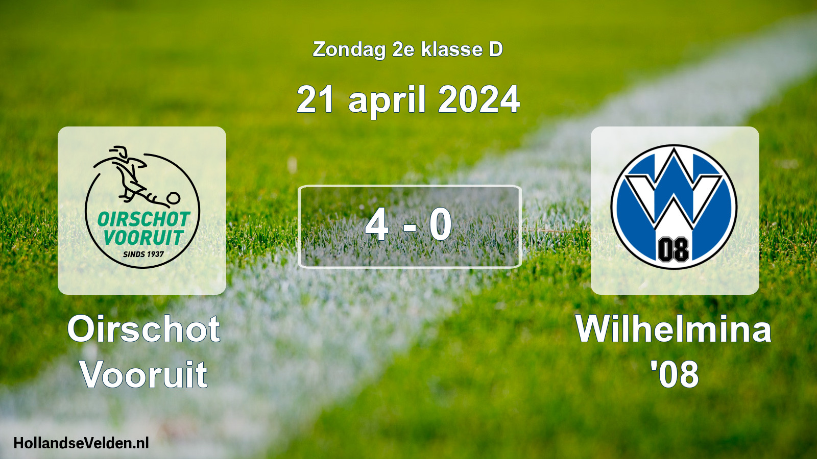 Total number of matches played: Oirschot Vooruit - Wilhelmina '08 4 - 0 (21 April 2024)