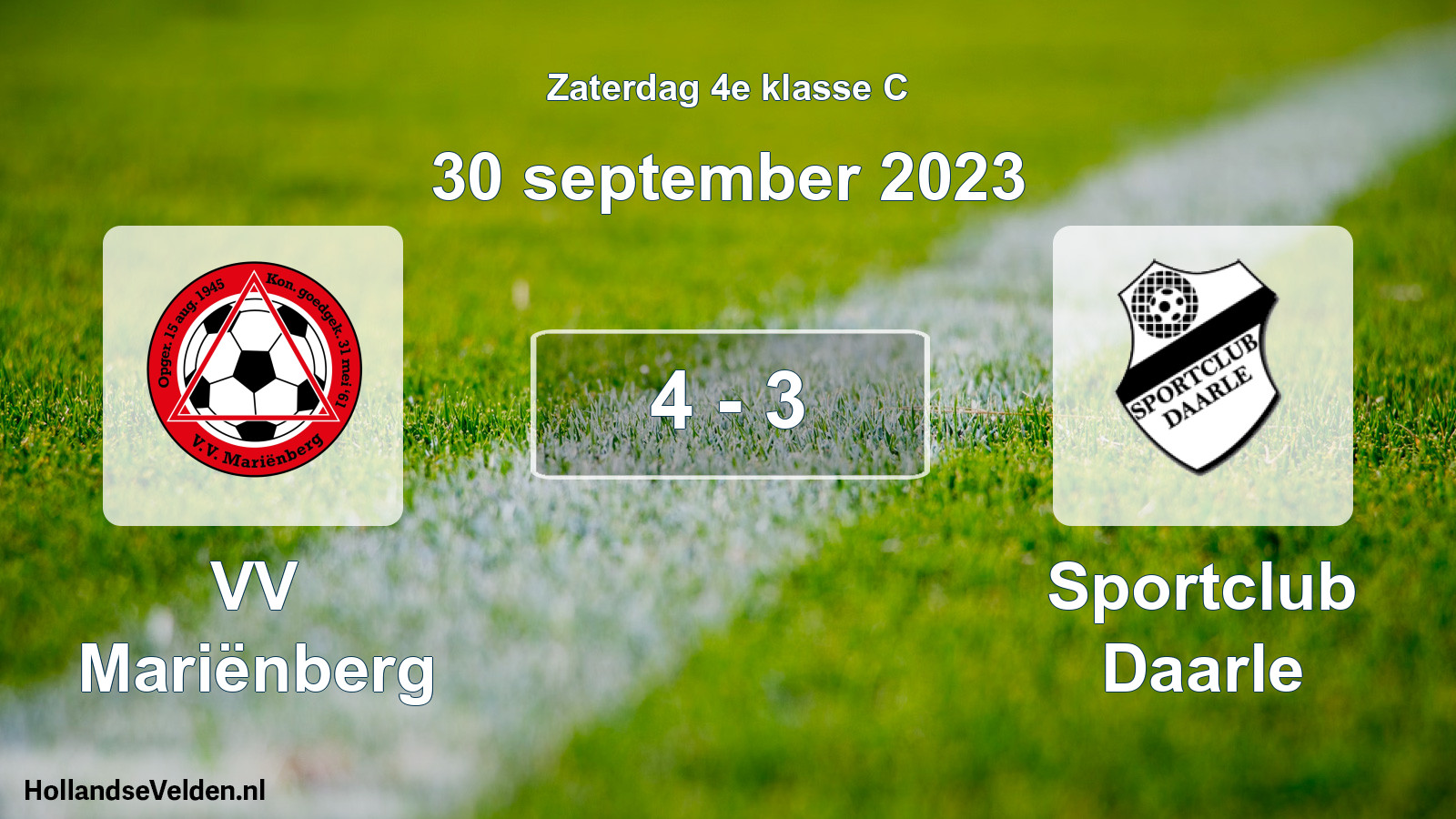 Total number of matches played: VV Mariënberg - Sportclub Daarle 4 - 3 (30 September 2023)