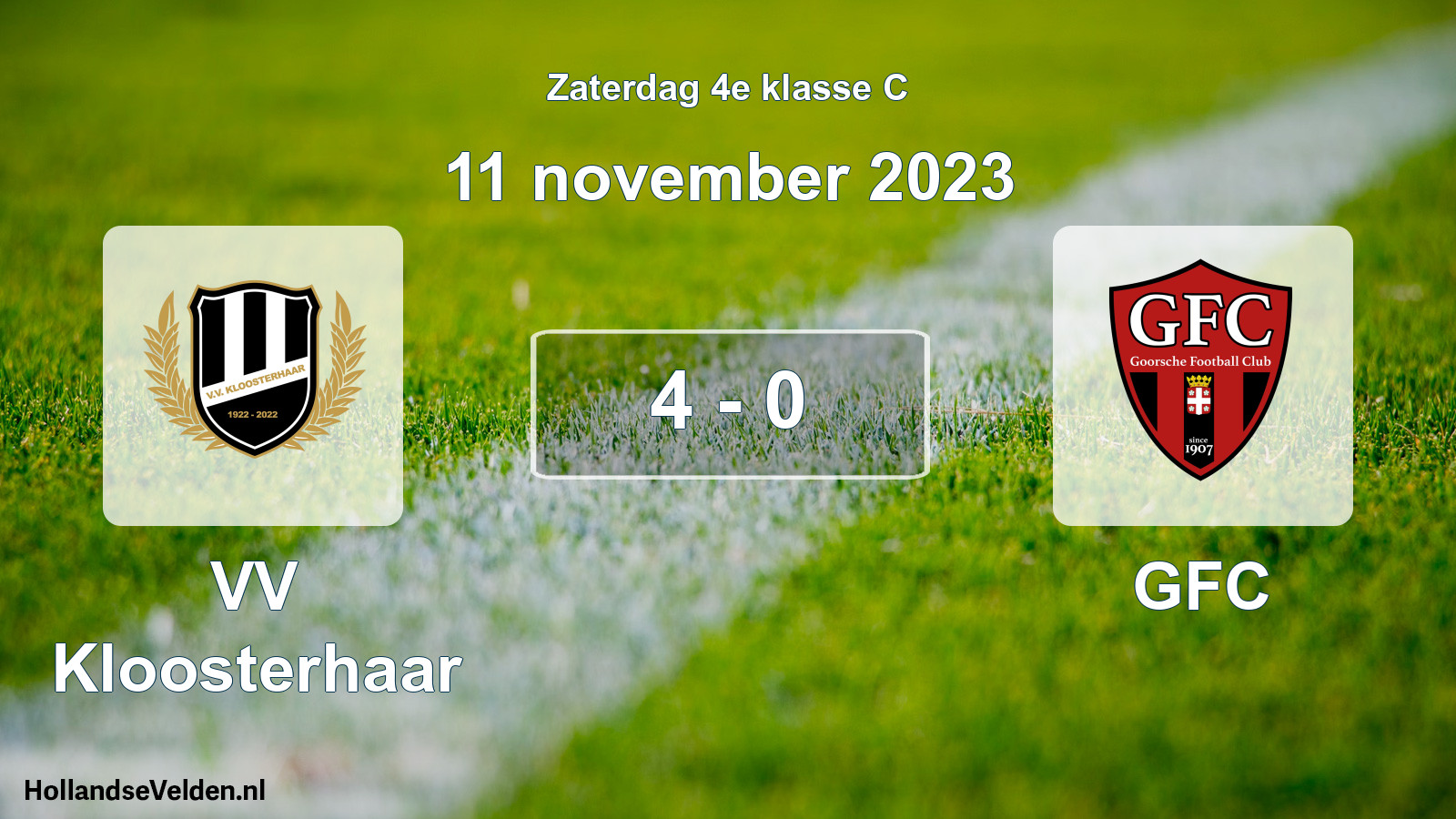 Total number of matches played: VV Kloosterhaar - GFC 4 - 0 (11 November 2023)