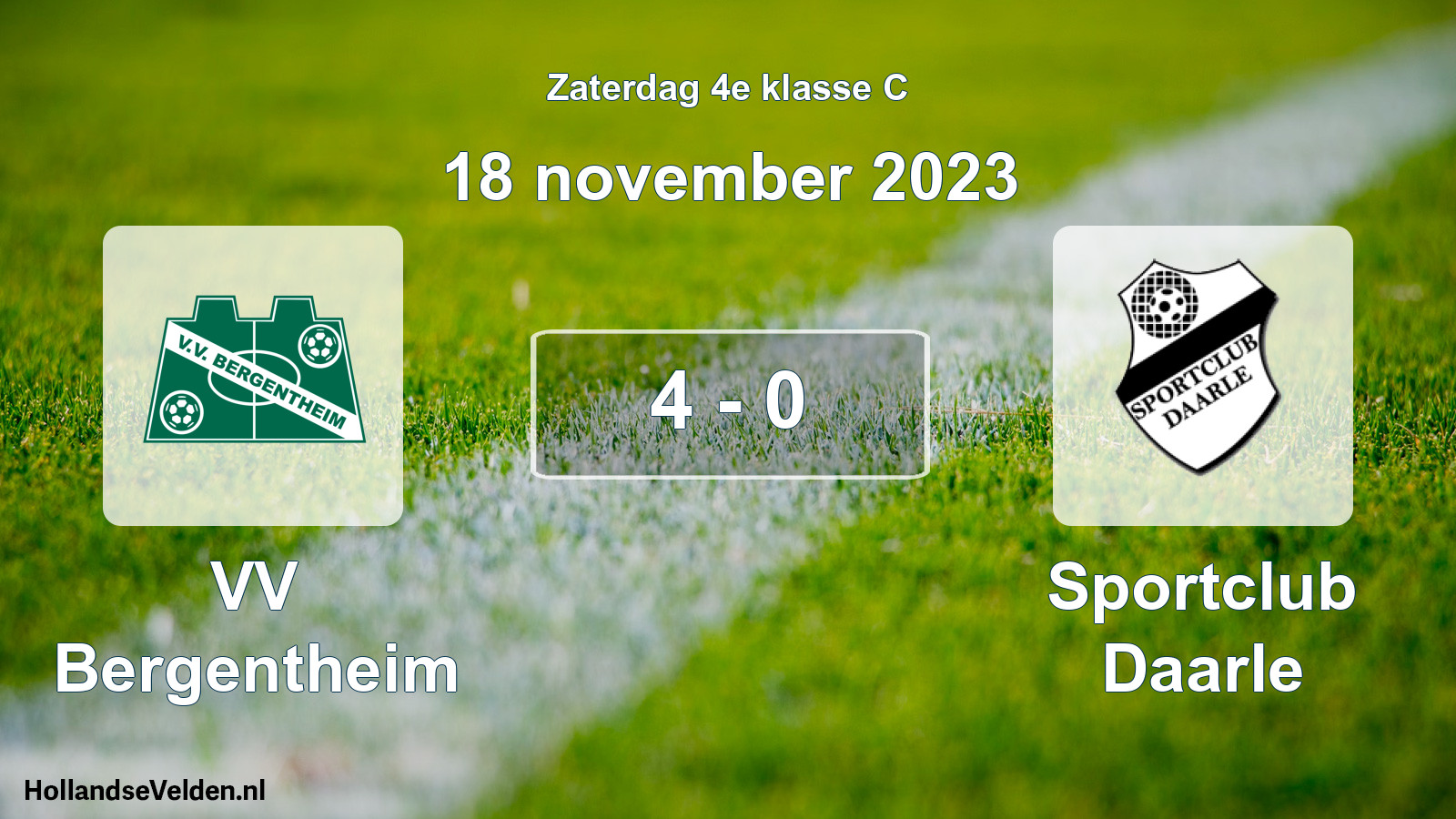 Total number of matches played: VV Bergentheim - Sportclub Daarle 4 - 0 (18 November 2023)