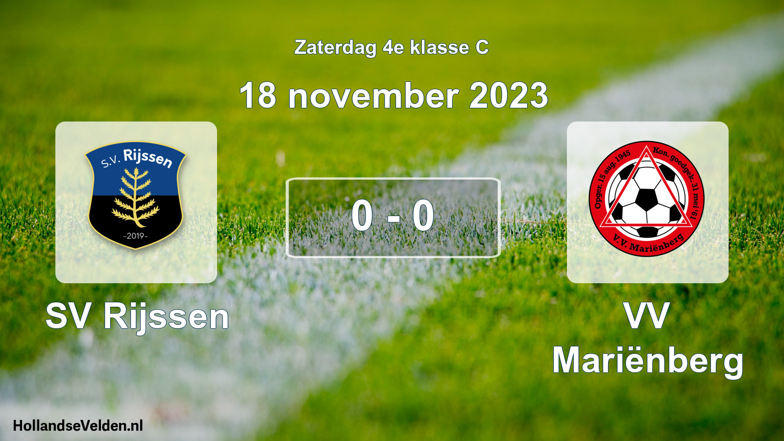 Total number of matches played: SV Rijssen - VV Mariënberg 0 - 0 (18 November 2023)