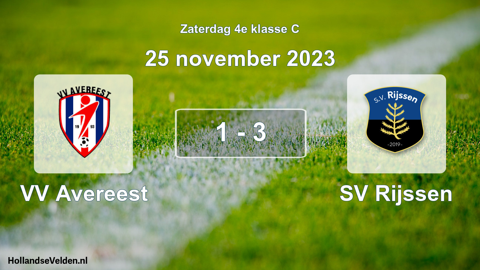Total number of matches played: VV Avereest - SV Rijssen 1 - 3 (25 November 2023)