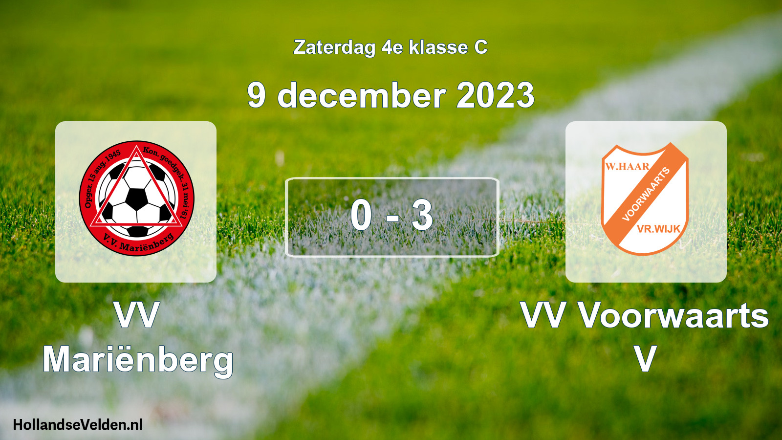 Total number of matches played: VV Mariënberg - VV Voorwaarts V 0 - 3 (9 December 2023)