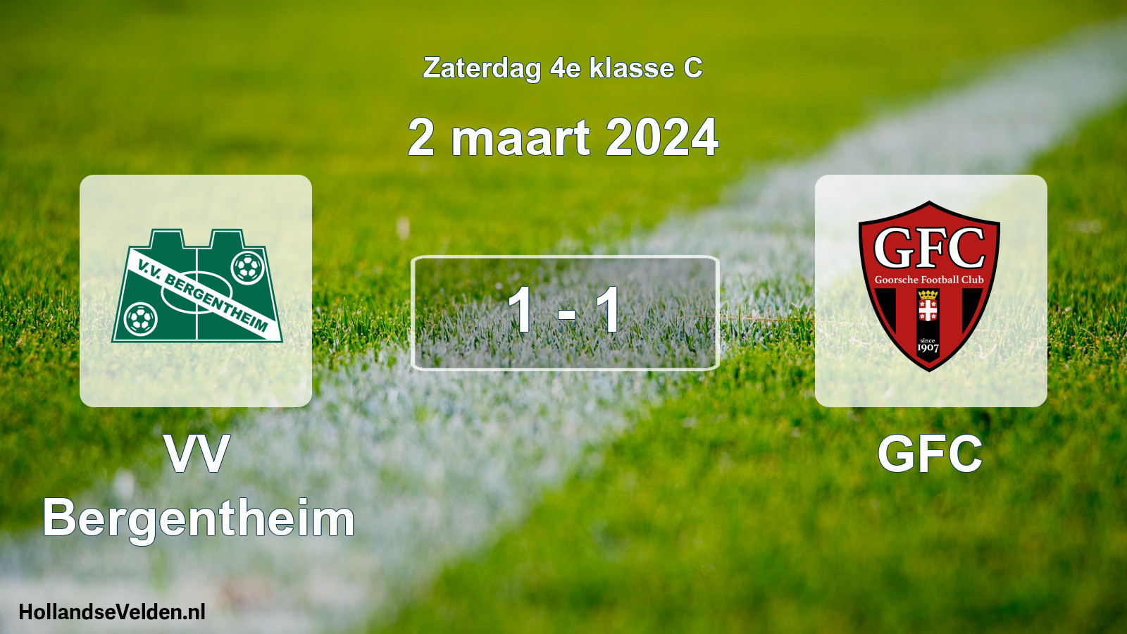 Total number of matches played: VV Bergentheim - GFC 1 - 1 (2 March 2024)