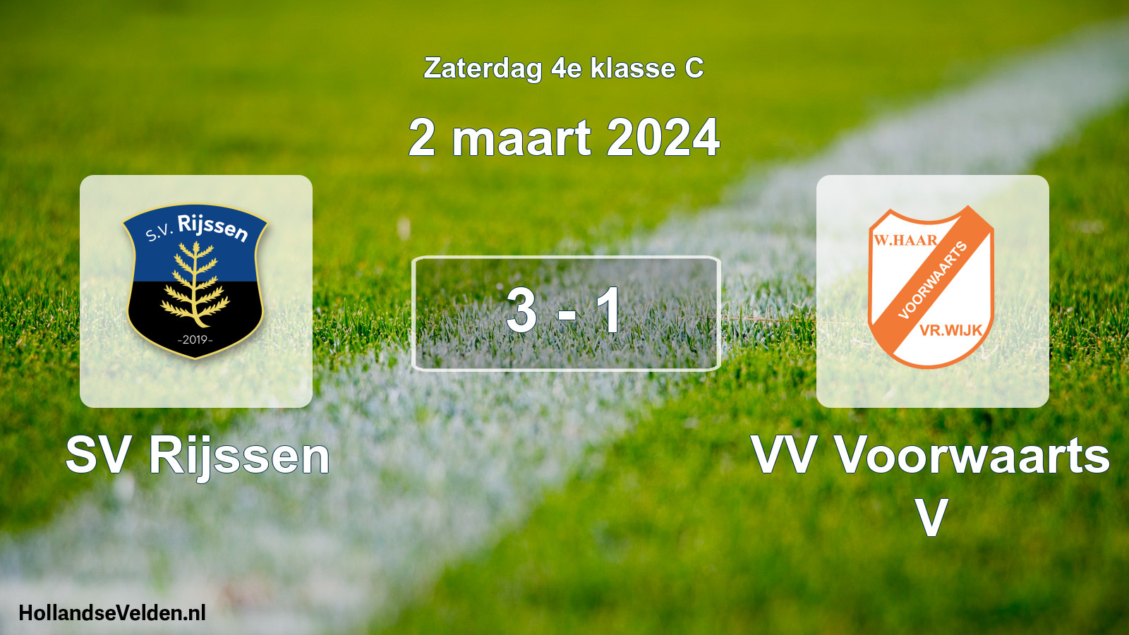 Total number of matches played: SV Rijssen - VV Voorwaarts V 3 - 1 (2 March 2024)