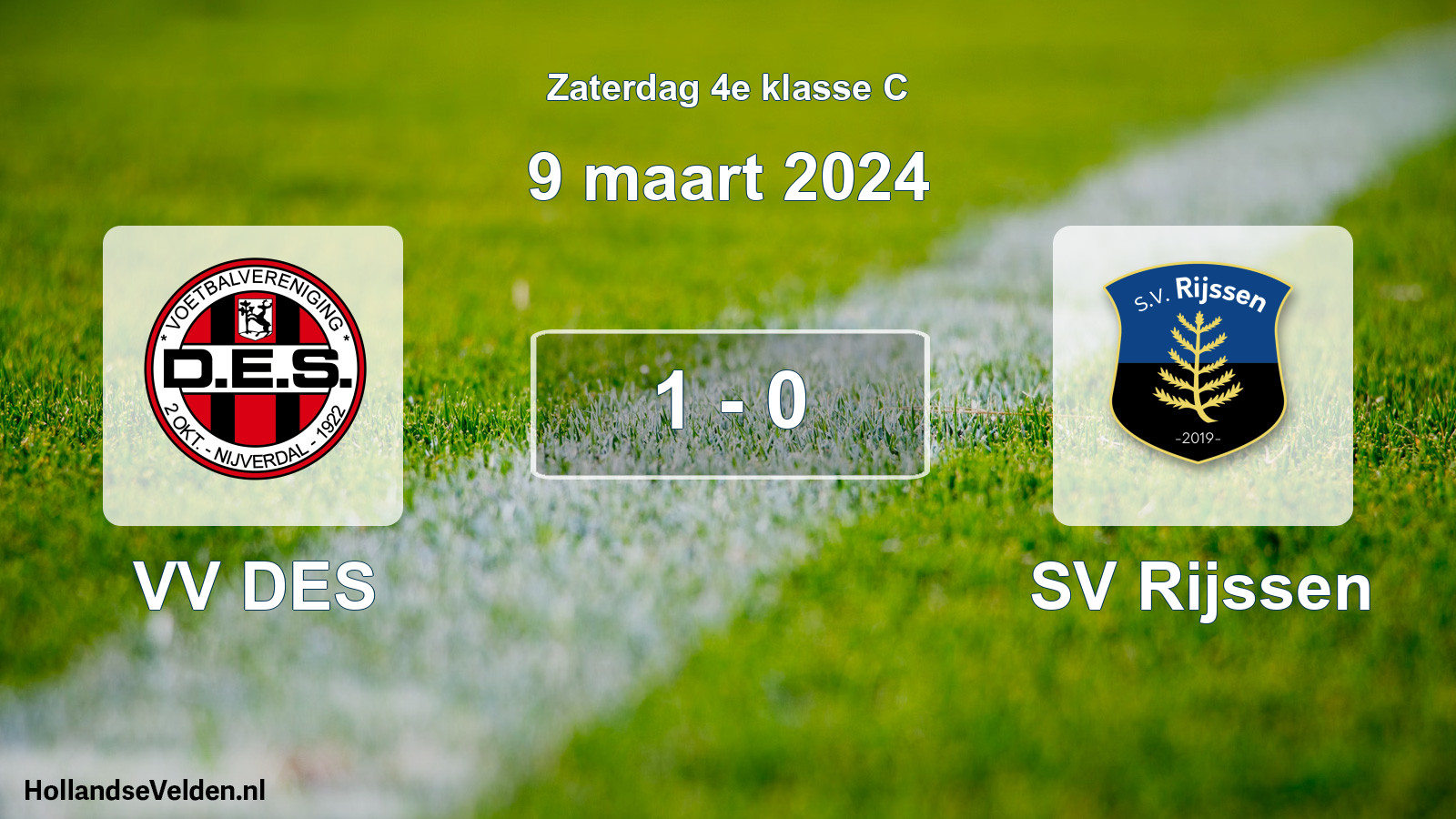 Total number of matches played: VV DES - SV Rijssen 1 - 0 (9 March 2024)