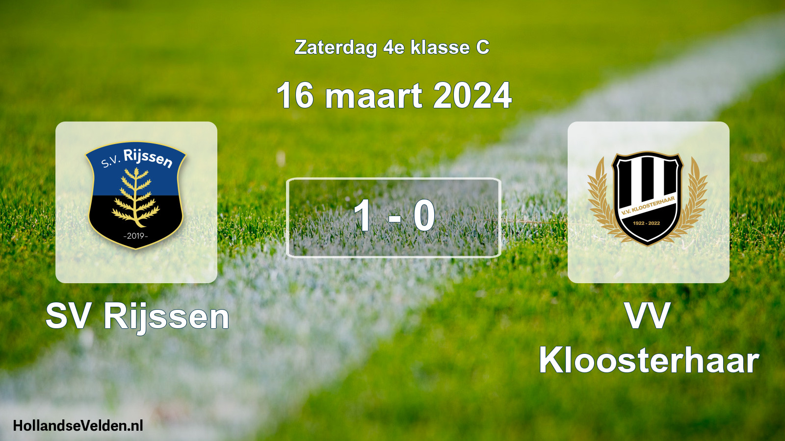 Total number of matches played: SV Rijssen - VV Kloosterhaar 1 - 0 (16 March 2024)
