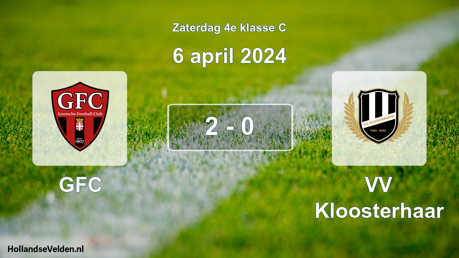 Total number of matches played: GFC - VV Kloosterhaar 2 - 0 (6 April 2024)