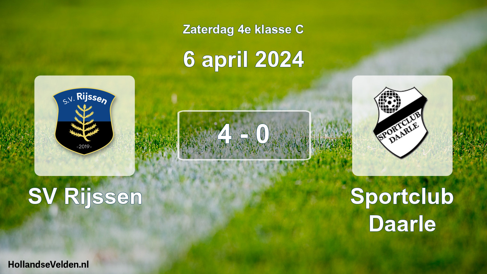 Total number of matches played: SV Rijssen - Sportclub Daarle 4 - 0 (6 April 2024)