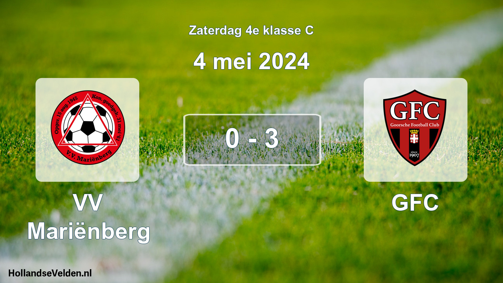 Total number of matches played: VV Mariënberg - GFC 0 - 3 (4 May 2024)