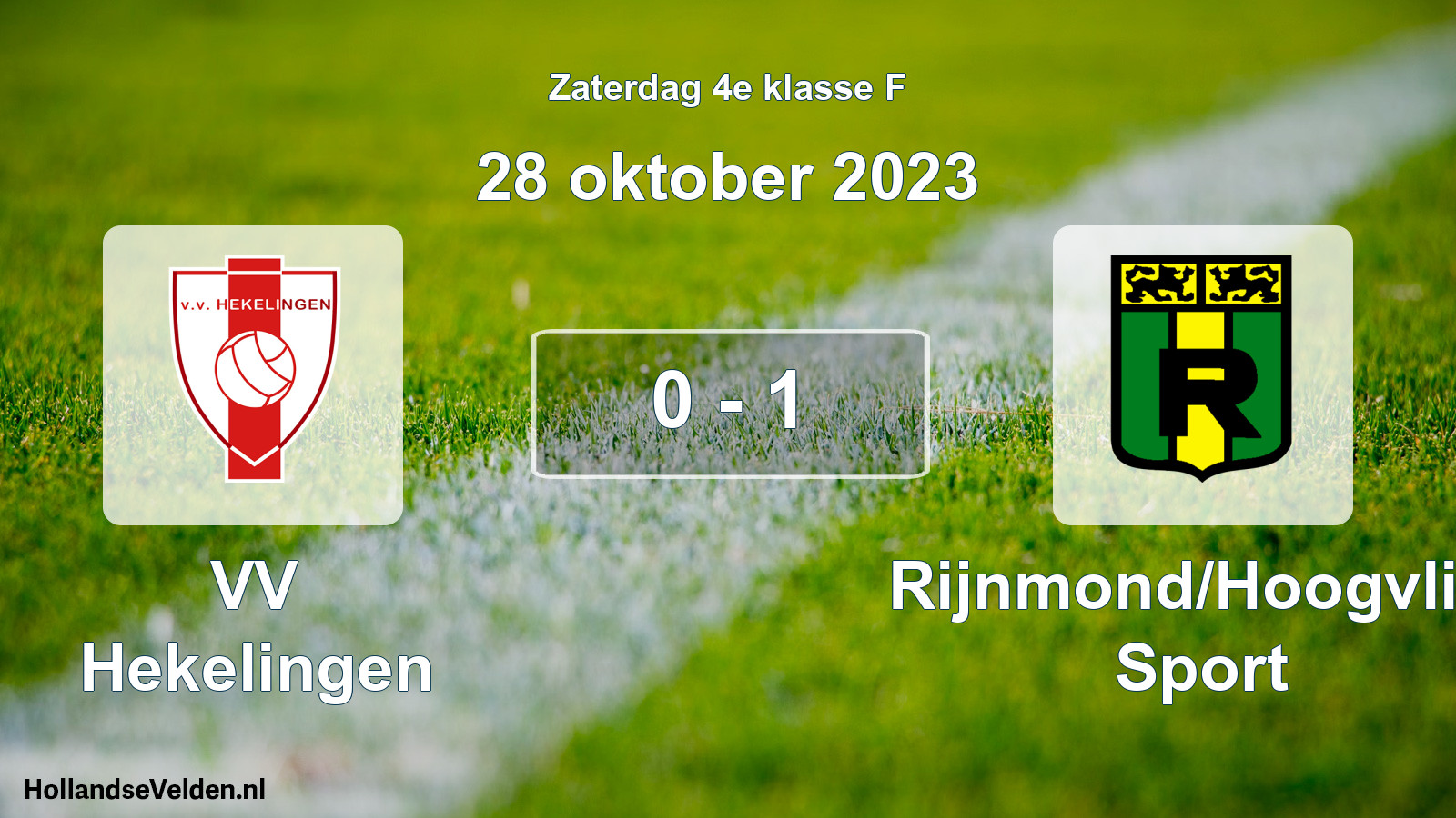 Total number of matches played: VV Hekelingen - Rijnmond/Hoogvliet Sport 0 - 1 (28 October 2023)