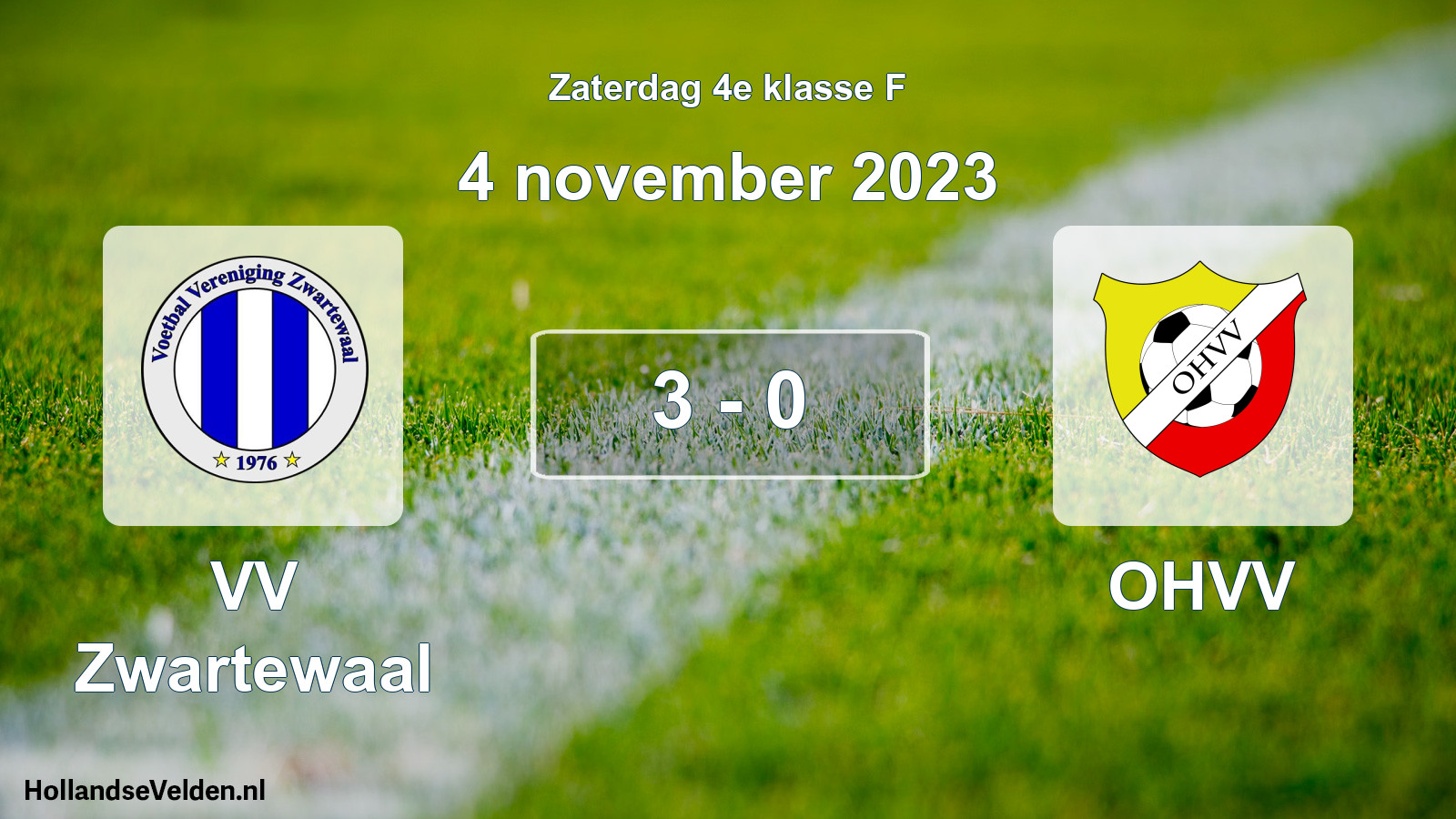 Total number of matches played: VV Zwartewaal - OHVV 3 - 0 (4 November 2023)