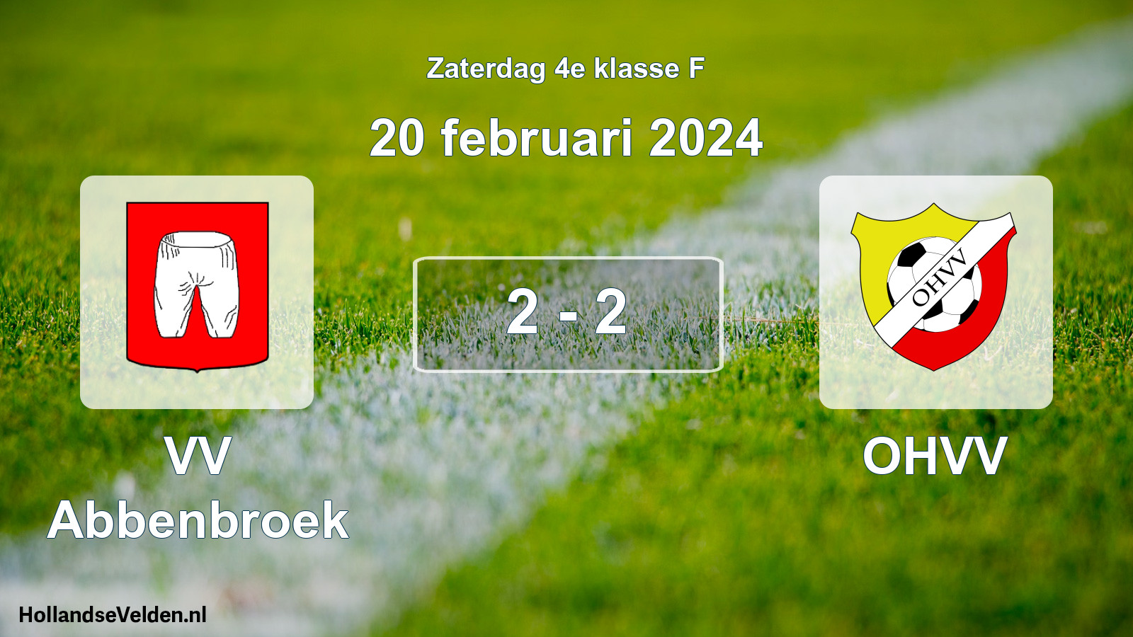 Total number of matches played: VV Abbenbroek - OHVV 2 - 2 (20 February 2024)